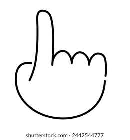 isolated linear icon hand gesture in doodle style in vector. icon template for app logo sticker poster print design