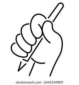 Isolierte lineare Icon Handgeste im Doodle-Stil in Vektor. Icon-Vorlage für App-Logo-Aufkleber Poster Print Design