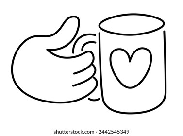 isolated linear icon hand gesture in doodle style in vector. icon template for app logo sticker poster print design