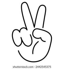 isolated linear icon hand gesture in doodle style in vector. icon template for app logo sticker poster print design
