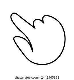 isolated linear icon hand gesture in doodle style in vector. icon template for app logo sticker poster print design