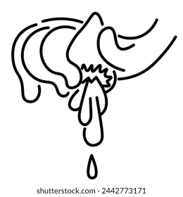 isolated linear icon hand gesture in doodle style in vector. icon template for app logo sticker poster print design
