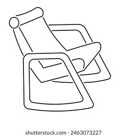 isolated linear piece of furniture armchair in vector. interior icon for poster sticker design logo