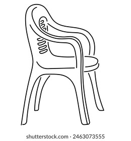 isolated linear piece of furniture chair in vector. interior icon for poster sticker design logo