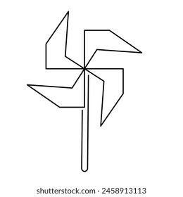 isolated linear windmill children toy icon on the theme of summer and vacation. design for logo sticker print poster