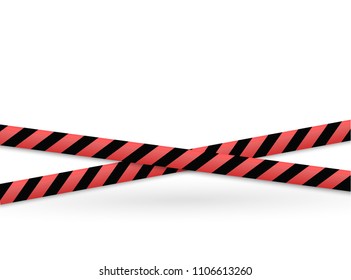 Isolated lines of insulation. Realistic warning tapes. Signs of danger. Vector illustration, isolated on a cellular background.red color.
