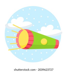 Isolated lintern image on a camping sticker Vector