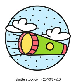 Isolated lintern image on a camping sticker Vector