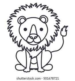 Isolated lion cartoon design