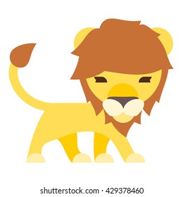 Isolated lion cartoon flat style side body