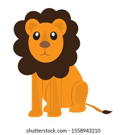 Isolated lion cartoon on a white background - Vector illustration