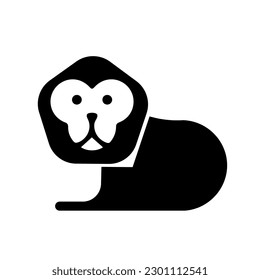 Isolated lion icon. Editable color. EPS vector file