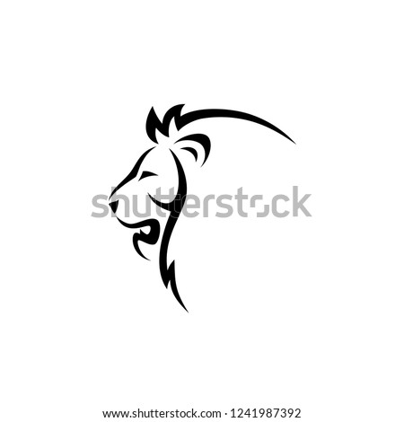 Isolated lion profile - vector illustration