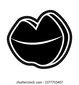 Isolated lips icon dotted sticker. Vector illustration design