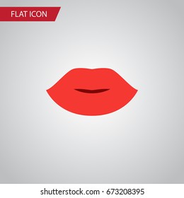 Isolated Lipstick Flat Icon. Lips Vector Element Can Be Used For Mouth, Lips, Rouge Design Concept.