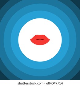 Isolated Lipstick Flat Icon. Lips Vector Element Can Be Used For Mouth, Lips, Rouge Design Concept.
