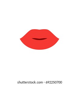 Isolated Lipstick Flat Icon. Lips Vector Element Can Be Used For Mouth, Lips, Rouge Design Concept.