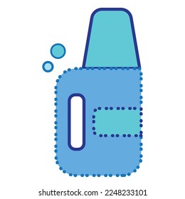 Icono de limpieza de botellas de jabón líquido aislado Vector
