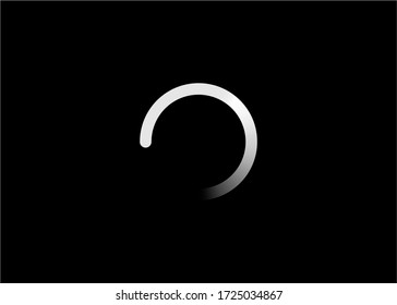 Isolated loading icon on black background, vector illustration.