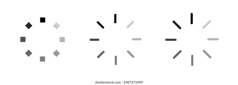 Isolated loading icon set on. Buffering icon. vector illustration. Eps 10.