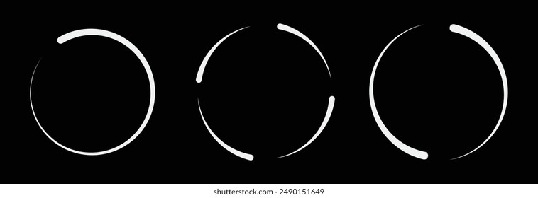 Isolated loading icon set on black background, vector illustration design eps 10