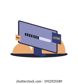 Isolated loading programming computer tecnology web icon- Vector