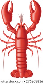 isolated lobster 3d illustration vector
