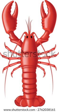 isolated lobster 3d illustration vector