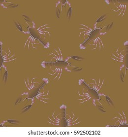 Isolated lobster or cancer. Delicious food menu objects. Use for restaurant, promotion, market, store, banner. Simple flat design for textile fabric wrapping.