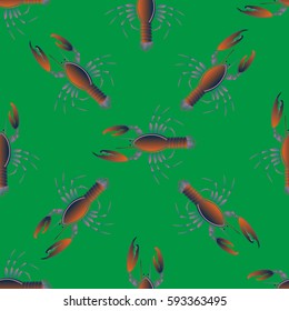Isolated lobster or cancer. Delicious food menu objects. Use for restaurant, promotion, market, store, banner. Simple flat design for textile fabric wrapping.