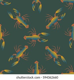 Isolated lobster or cancer. Delicious food menu objects. Use for restaurant, promotion, market, store, banner. Simple flat design for textile fabric wrapping.
