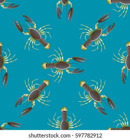 Isolated lobster or cancer. Delicious food menu objects. Use for restaurant, promotion, market, store, banner. Simple flat design for textile fabric wrapping.