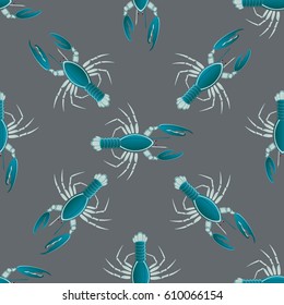 Isolated lobster or cancer. Delicious food menu objects. Use for restaurant, promotion, market, store, banner. Simple flat design for textile fabric wrapping.