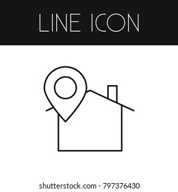 Isolated location icon line. Pinpoint vector element can be used for location, pin, house design concept.