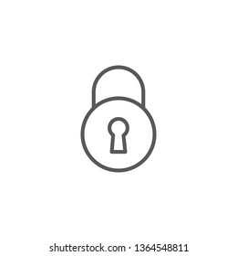 Isolated lock icon line symbol on clean background. Vector padlock element in trendy style.
