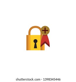 Isolated Locked with key emoji, emoticon, icon vector flat