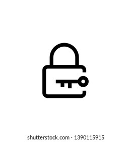 Isolated Locked Keyhole Vector Icon, Pictogram