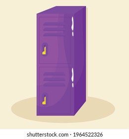 Isolated locker purple school tools icons - Vector