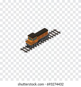 Isolated Locomotive Isometric. Train Vector Element Can Be Used For Train, Locomotive, Railway Design Concept.