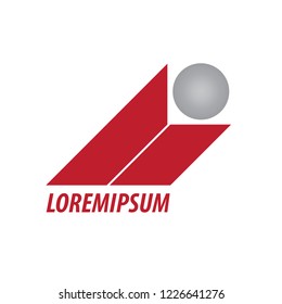 Isolated logo graphic vector. Design two lines red and grey and red on white background. Design print for company identity, icon, symbol, sign. Set 2