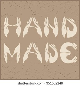  Isolated logo handmade made from hand.Hand drawn interior poster. Calligraphic cute gift postcard.Typography lettering  for  your business, t-shirt, for price tag sticker or present