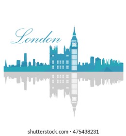 Isolated London skyline on a white background, Vector illustration