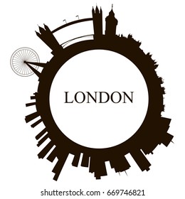 Isolated London skyline on a white background, Vector illustration