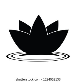 Isolated lotus flower silhouette. Vector illustration design