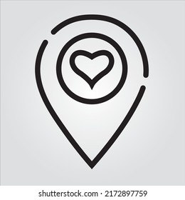 Iconos de línea aislados de amor y corazón EPS 10 Gráfica vectorial gratis