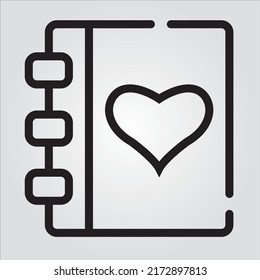 Isolated Love and Heart Theme Line Icons EPS 10 Free Vector Graphic