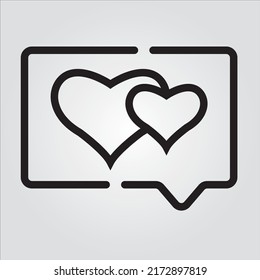 Iconos de línea aislados de amor y corazón EPS 10 Gráfica vectorial gratis