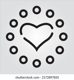 Isolated Love and Heart Theme Line Icons EPS 10 Free Vector Graphic