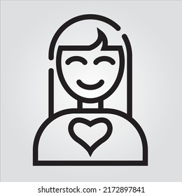 Iconos de línea aislados de amor y corazón EPS 10 Gráfica vectorial gratis