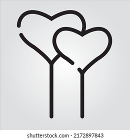 Iconos de línea aislados de amor y corazón EPS 10 Gráfica vectorial gratis